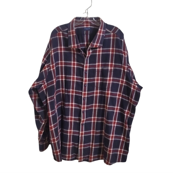Proper Cloth Mens Flannel Plaid Shirt blue red white Size 2XL - Picture 1 of 6